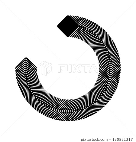 Curved Geometric Pattern Vector Illustration 120851317