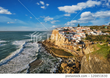 Scenic view of the seaside village of Azenhas do Mar, Portugal 120851630