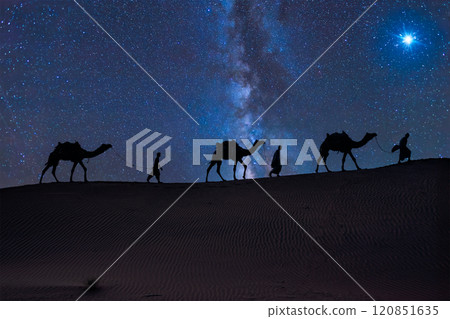 Three Wise Men, Three Kings follow Bethlehem star in the night Three Wise Men, Three Kings follow Bethlehem star in the night 120851635