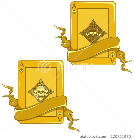 Halloween style poker cards with ribbons 120851970