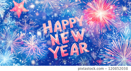 Happy New Year and Merry Christmas greeting card 120852038