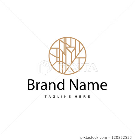 Floor Logo Design for Home Ceramic Decoration with Minimalist Abstract Shapes, Vector Templet Illustration Floor Logo Design for Home Ceramic Decoration with Minimalist Abstract Shapes, Vector Templet Illustration 120852533