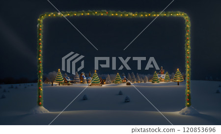 Scenery with Christmas trees AI image Scenery with Christmas trees AI image 120853696