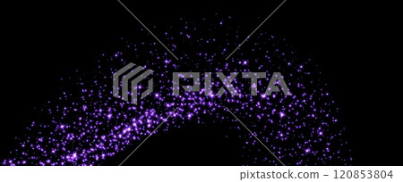 Purple stars and sparkles, magic star dust background, light effect with flares. 120853804