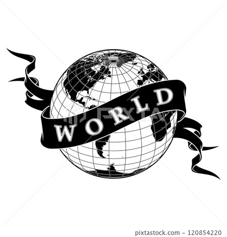 Planet earth surrounded with ribbon Planet earth surrounded with ribbon 120854220