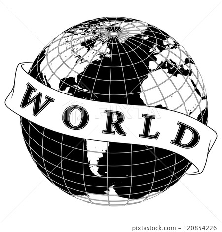 Planet earth surrounded with ribbon Planet earth surrounded with ribbon 120854226