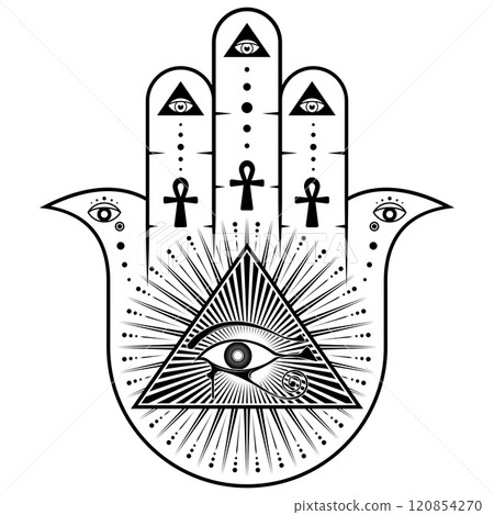 Hamsa protection symbol design 120854270