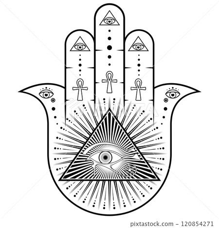 Hamsa protection symbol design 120854271
