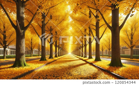 秋葉銀杏樹成束 120854344