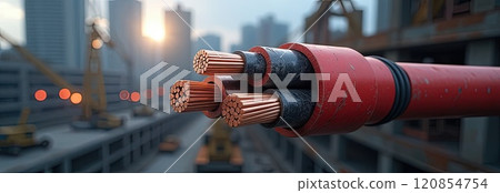 Cross section of high-voltage cable High quality photo 120854754