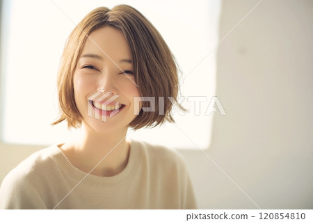 Youthful and beautiful women, skin care, hairstyle "AI generated images" 120854810