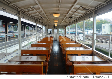 Ai Yoshinogawa Trolley Train (Kikuha 32 type) departing Tokushima Station Ai Yoshinogawa Trolley Train (Kikuha 32 type) departing Tokushima Station 120855221