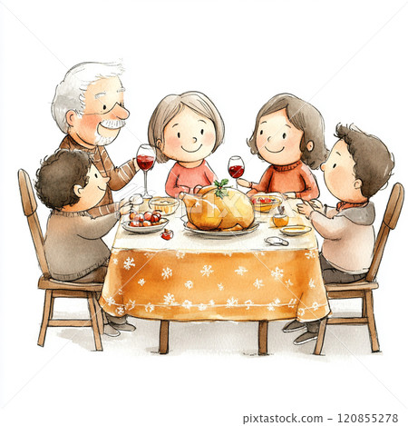 Family Christmas dinner 120855278