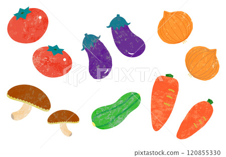 Hand-drawn illustration of vitamin vegetables (transparent background) Hand-drawn illustration of vitamin vegetables (transparent background) 120855330
