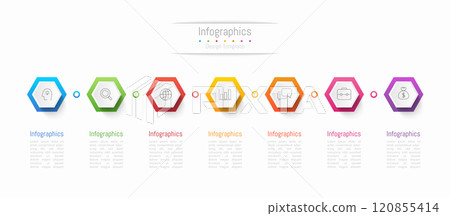 Infographic 7 options design elements for your business data. Vector Illustration. Infographic 7 options design elements for your business data. Vector Illustration. 120855414