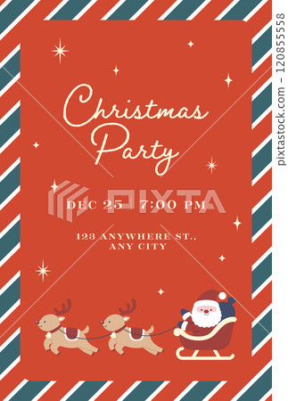 聖誕圖案板和聖誕老人和馴鹿的可愛框架插圖 聖誕圖案板和聖誕老人和馴鹿的可愛框架插圖 120855558