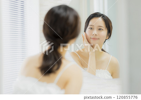 Young woman in the bathroom, beauty image Young woman in the bathroom, beauty image 120855776