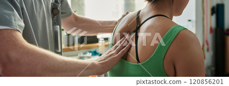 Conducting Medical Examination on Young Patient in Clinic 120856201