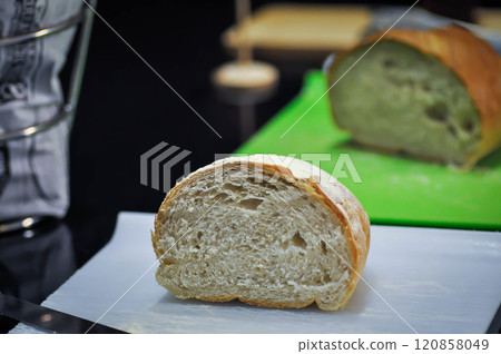 bread , whole wheat bread or sourdough bread or loaf of bread or cut bread 120858049