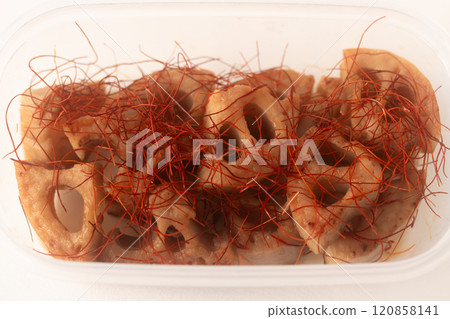 Vegetable side dish: Lotus root kinpira 120858141