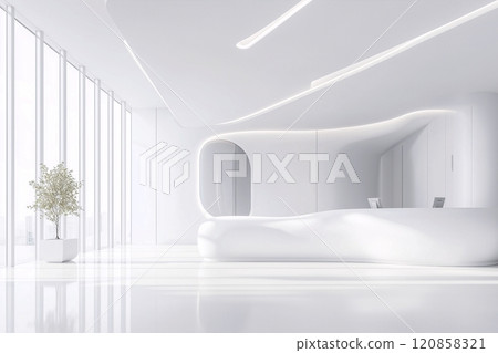 AI-generated images of clean interiors for hospitals, clinics, and offices 120858321