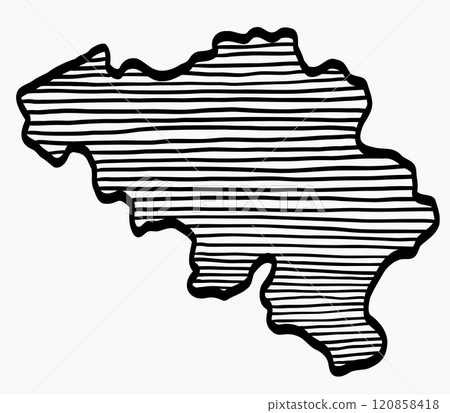 Doodle freehand drawing of Belgium map. Doodle freehand drawing of Belgium map. 120858418