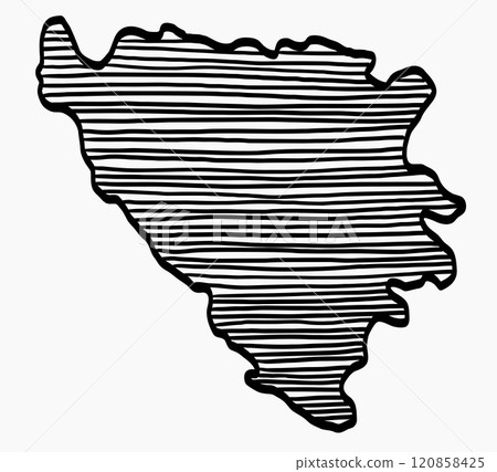 Doodle freehand drawing of Bosnia map. 120858425