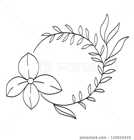 Wreath of floral and flower illustration. Wreath of floral and flower illustration. 120858428