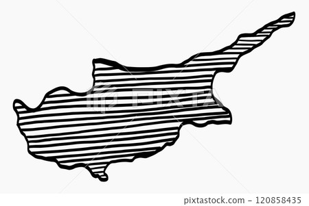 Doodle freehand drawing of Cyprus map. 120858435