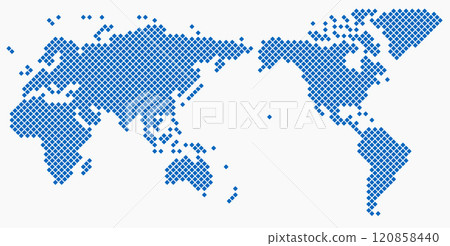 Round edge square shape world map on white background. Round edge square shape world map on white background. 120858440
