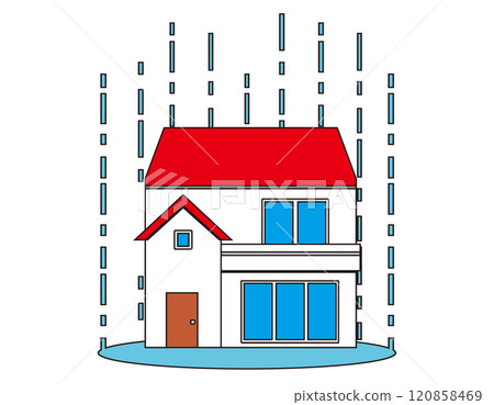 受災難影響的房屋插圖 120858469