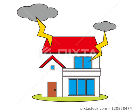 受災難影響的房屋插圖 受災難影響的房屋插圖 120858474