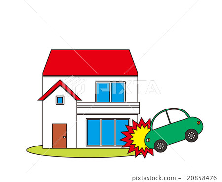 受災難影響的房屋插圖 120858476