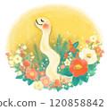 賀年片《白蛇年花》 120858842