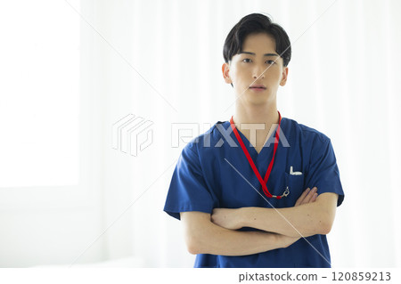 Doctor wearing scrub Doctor wearing scrub 120859213