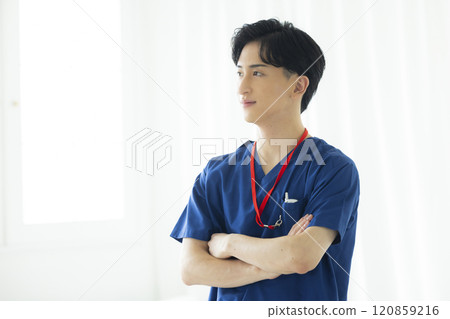 Doctor wearing scrub Doctor wearing scrub 120859216