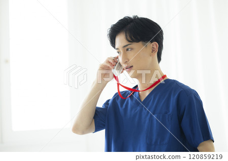 Doctor wearing scrub Doctor wearing scrub 120859219
