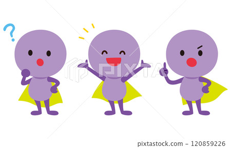 Character facial expression pose purple cell fighting 120859226