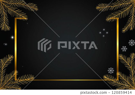 金松和雪花的聖誕設計 120859414