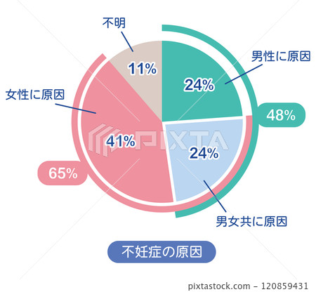 不孕原因比例圖 120859431