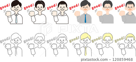 4 patterns of men_broken wishes_fist pose (with text②) 120859468