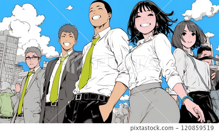 一個商人因為工作成功而充滿喜悅 一個商人因為工作成功而充滿喜悅 120859519