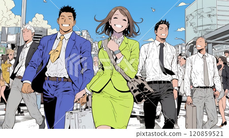 一個商人因為工作成功而充滿喜悅 一個商人因為工作成功而充滿喜悅 120859521