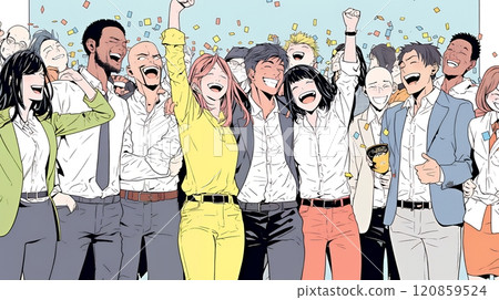 A business person who is happy because his work is successful A business person who is happy because his work is successful 120859524