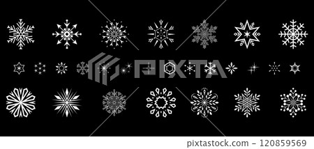 Flower icons set. Isolated elements for design. Vector graphics. 120859569