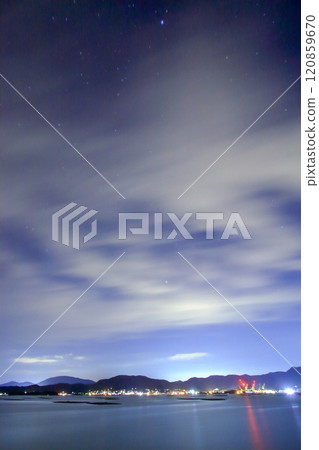 Mitsu Bay and Akitsu Town at Night (Higashihiroshima City) 120859670