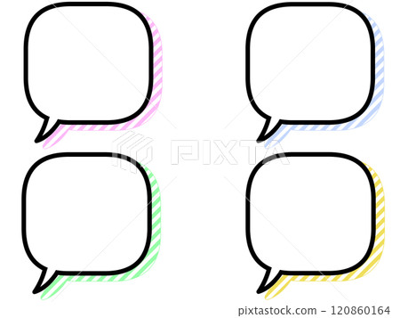 對話氣泡圖標，簡單四色套裝 120860164