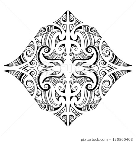 Maori style ethnic ornament. Good for decorative background 120860408