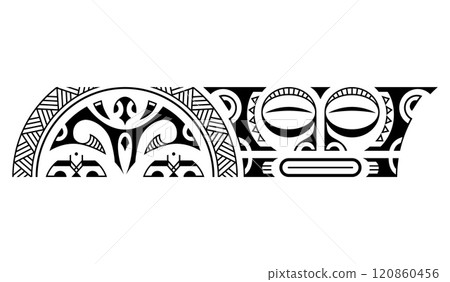 Maori polynesian tattoo bracelet. Tribal sleeve seamless pattern vector. Maori polynesian tattoo bracelet. Tribal sleeve seamless pattern vector. 120860456