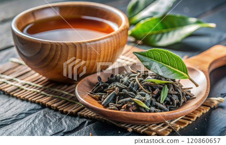 Freshly brewed black tea in a cup, tea ceremony 120860657